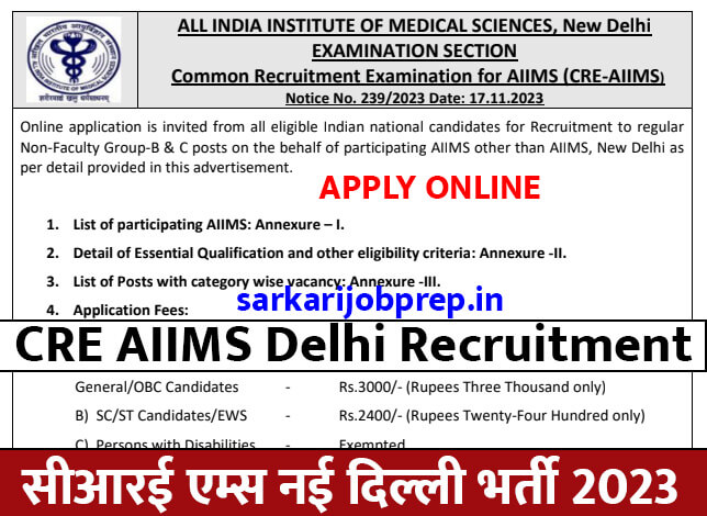 CRE AIIMS Delhi Vacancy 2023