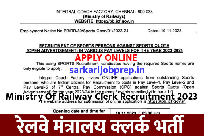 Ministry Of Railway Clerk Recruitment