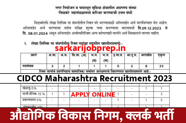 CIDCO Maharashtra Recruitment 2023