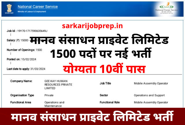 Human Resources Limited Recruitment 2024