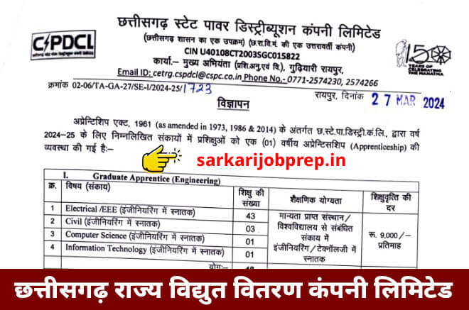 Chhattisgarh Electricity Department Recruitment 2024